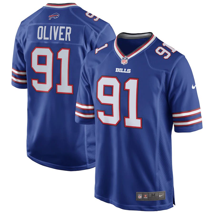 Men Buffalo Bills #91 Ed Oliver Nike Royal Game NFL Jersey